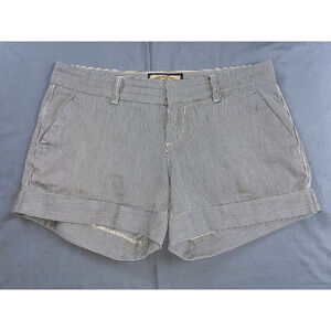 Dear John Denim 46-056 Cuffed Stretch Bermuda Shorts. Gray,Yellow Stripe, 28 EUC